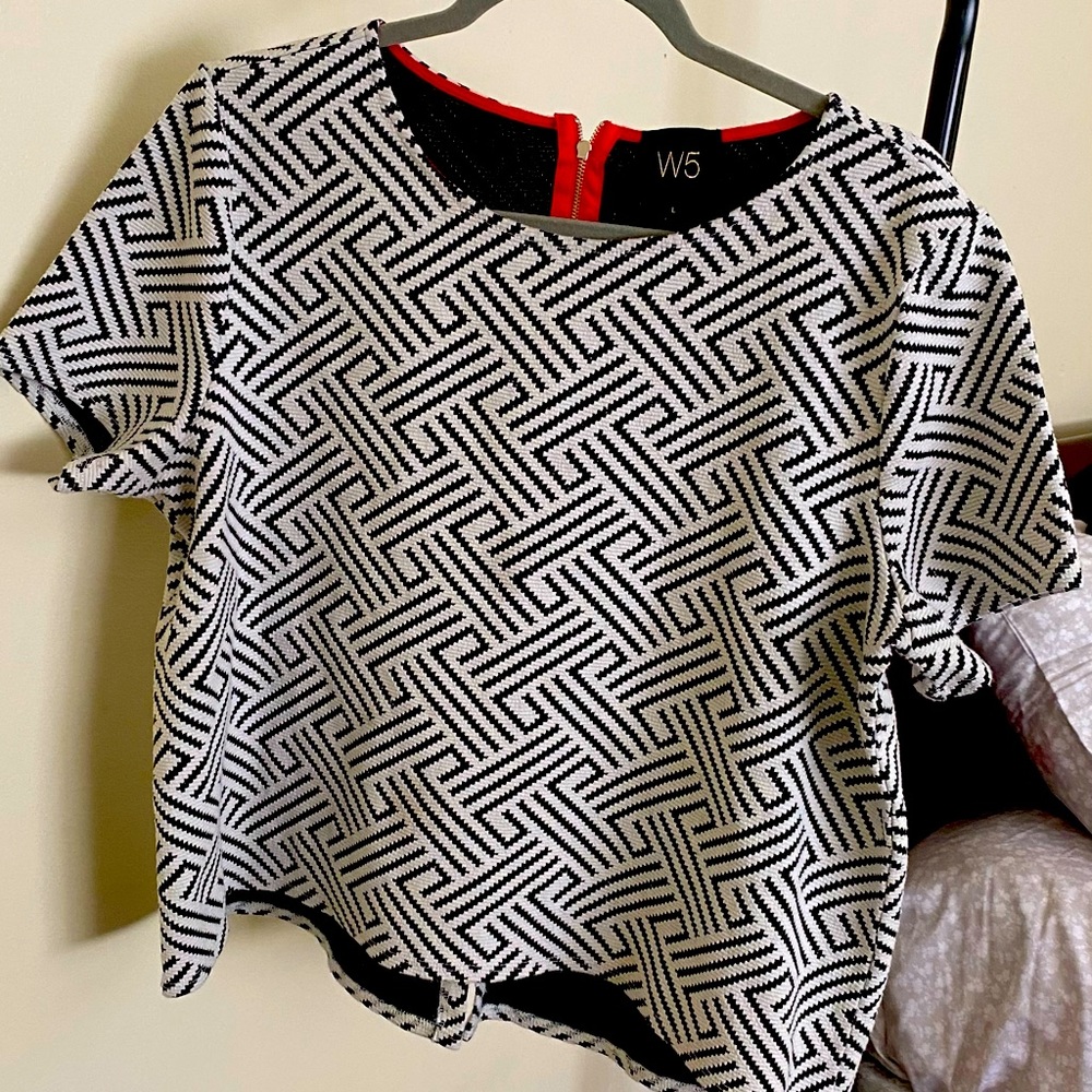 Black and White Blouse